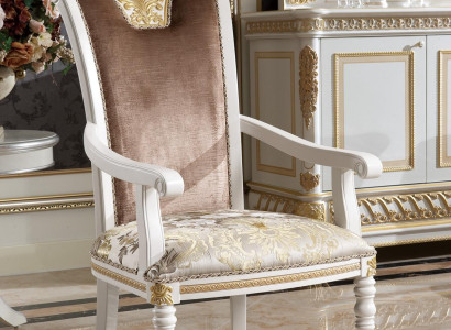 6 Chairs Set Dining room Designer Wood Chair Suite Baroque Rococo Armchair